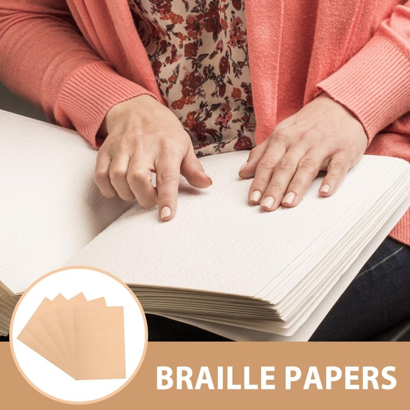 DIYEAH 20pcs Braille School Supplies Braille Papers Blind People Supplies Writing Papers for Blind Handwriting Paper Practice Paper Learning Blinder Writing - Image 5